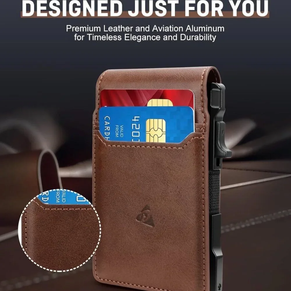 Brown Leather Card Holder Wallet
